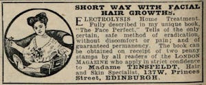 1917 Madame Tensfeldt Hair Removal The London Magazine May 1917